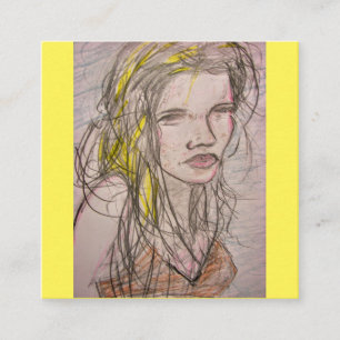 Sunny Beach Girl Square Business Card