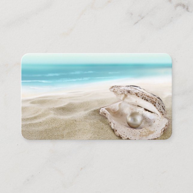 Sunny Beach Scene on a Template Business Card (Front)