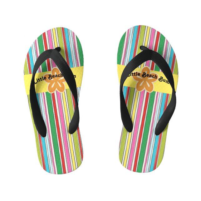 Sunny Beach Stripes Kid's Jandals (Footbed)