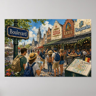 Sunny Belgian Boulevard Daydream Poster