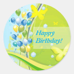 Sunny Birthday Classic Round Sticker