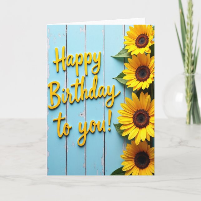 Sunny Birthday Wood Card (Front)