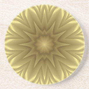 Sunny Bliss: Golden Yellow Floral Template Coaster