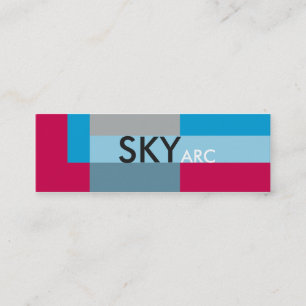 Sunny Blocks Blue Red Mini Business Card