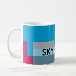 Sunny Blocks Red Blue Coffee Mug