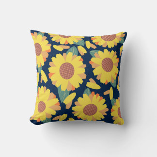 Sunny Bloom Doodles Cushion