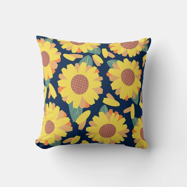 Sunny Bloom Doodles Cushion (Front)