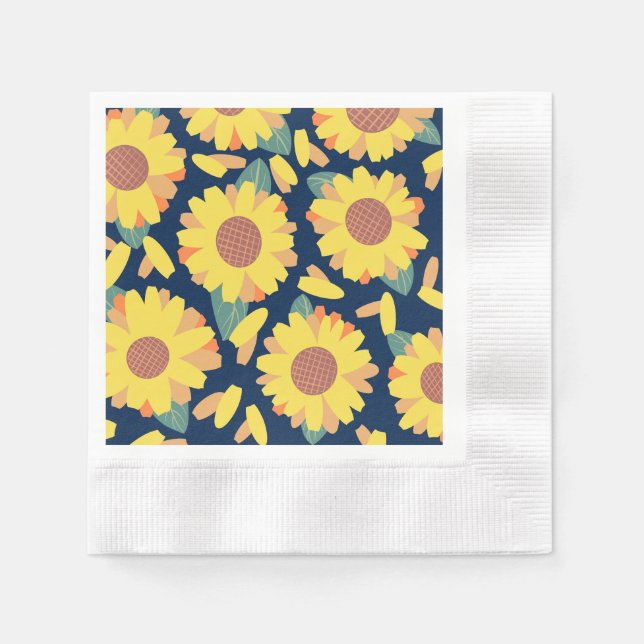 Sunny Bloom Doodles Napkin (Front)