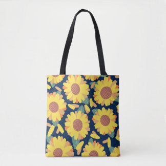 Sunny Bloom Doodles Tote Bag