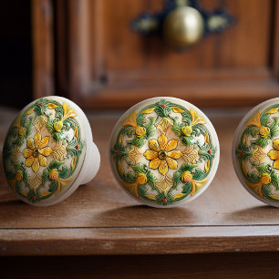 Sunny Blossom Delight Ceramic Knob Pull