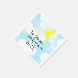 Sunny Blue Summer Sky with Clouds Family Reunion Napkin