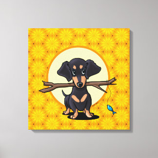 Sunny Boho Dachshund Dog Canvas Print