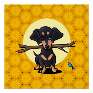 Sunny Boho Dachshund Dog Poster