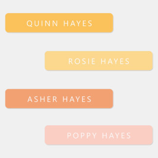 Sunny Boho Name Labels