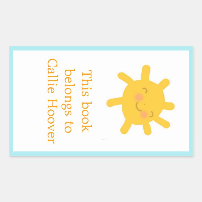 Sunny Bookplate Rectangular Sticker (Front)