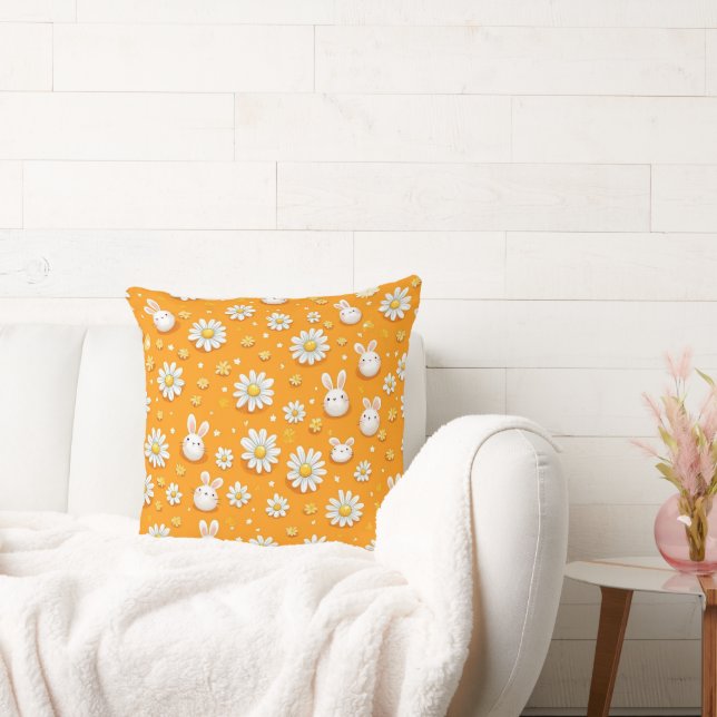 Sunny Bunnies & Daisies Cushion (Couch)
