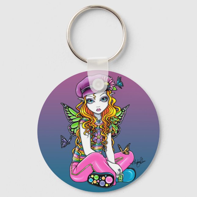"Sunny" Butterfly Rainbow Fairy Keychain (Front)