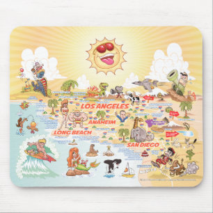 Sunny California Beach Paradise Mouse Pad