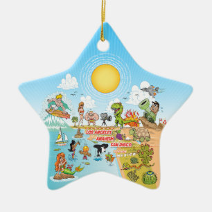 Sunny California Ceramic Tree Decoration