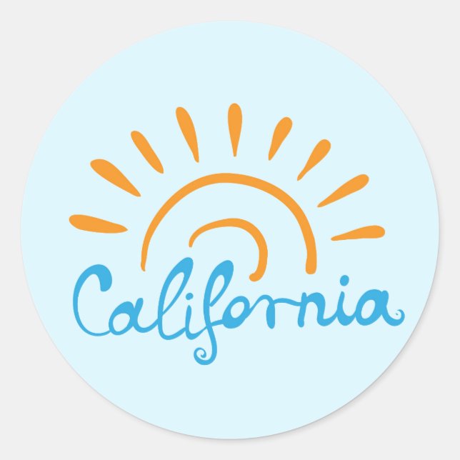 Sunny California Logo Classic Round Sticker (Front)