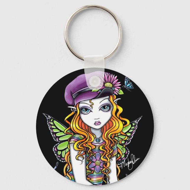 "Sunny" Candied Butterfly Rainbow Fairy Keychain (Front)