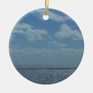 Sunny Caribbean Sea Blue Ocean Ceramic Tree Decoration