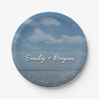 Sunny Caribbean Sea Blue Ocean Paper Plate