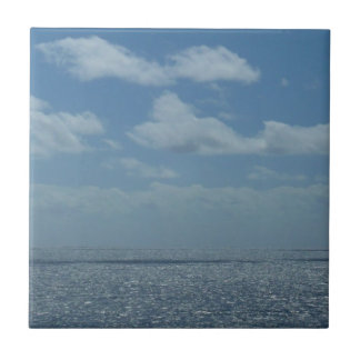 Sunny Caribbean Sea Blue Ocean Tile