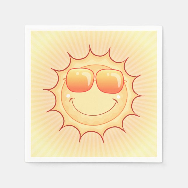 Sunny Cartoon Paper Napkin (Front)