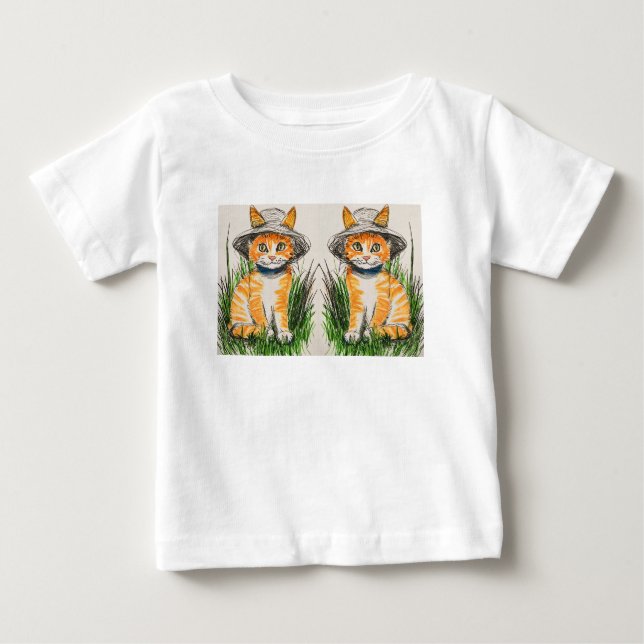 Sunny Cat Delight Kids' T-Shirt (Front)