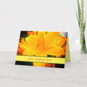 Sunny Cheerful Day Lily Flowers Custom Message Car Card