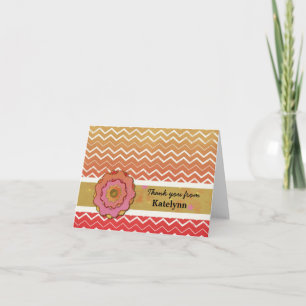 Sunny Chevron Stripes Thank You Card