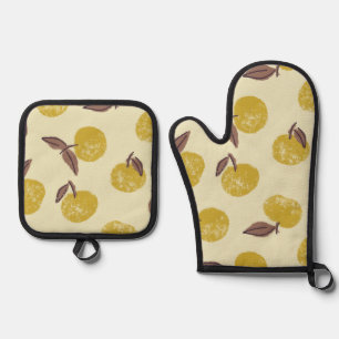 Sunny Clementine Bliss Oven Mitt & Pot Holder Set