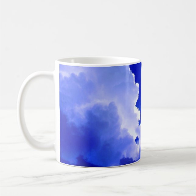 Sunny Clouds Blue Sky Photo Coffee Mug (Left)