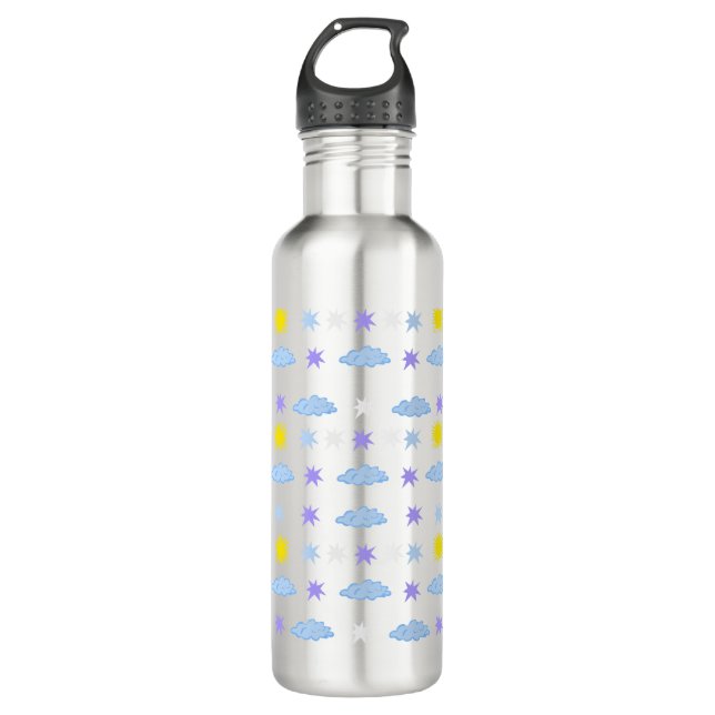 Sunny, Cloudy, Starry Weather Pattern 710 Ml Water Bottle (Front)