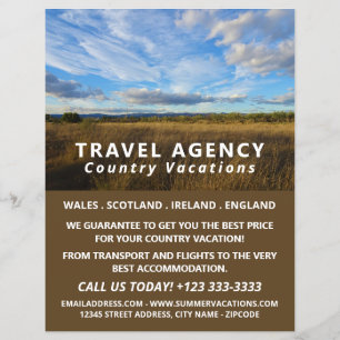 Sunny Country Scene, Travel Agency Advert Flyer