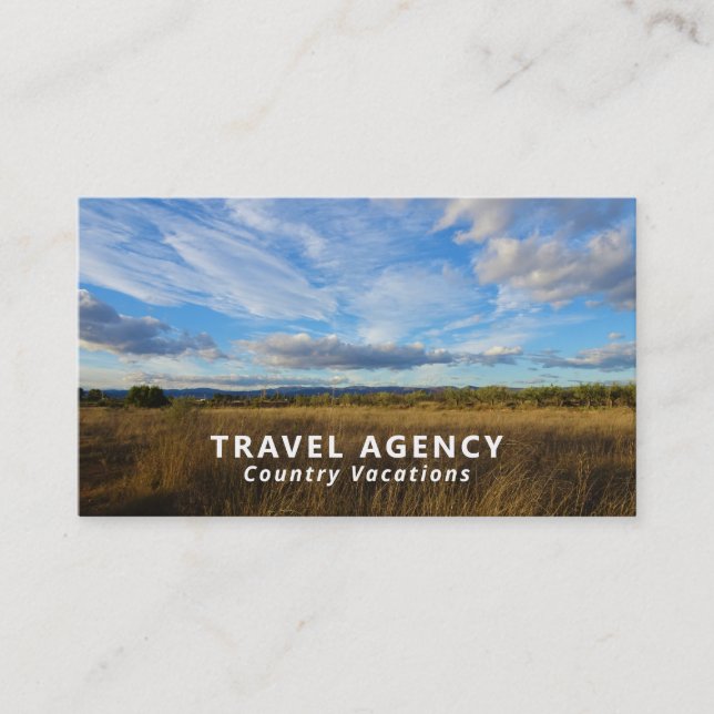 Sunny Country Scene, Travel Agent Business Card (Front)
