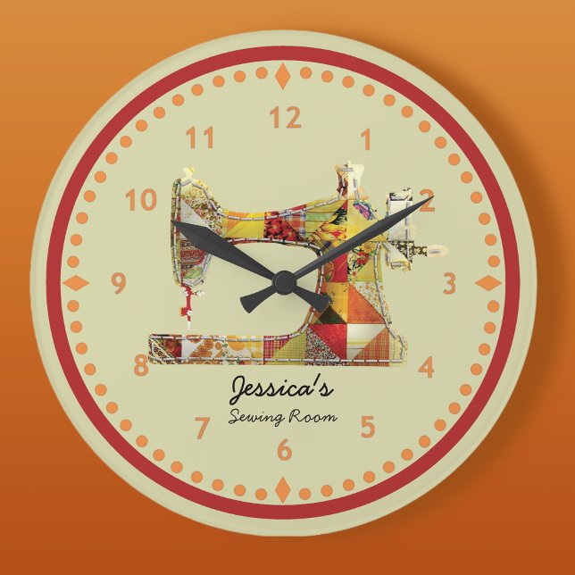 Sunny Crazy Quilt Sewing Room Wall Clock (Creator Uploaded)