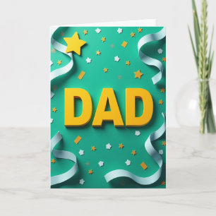 Sunny Dad Teal Scene Card