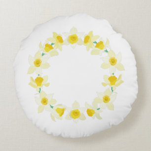 Sunny Daffodils.  Round Cushion