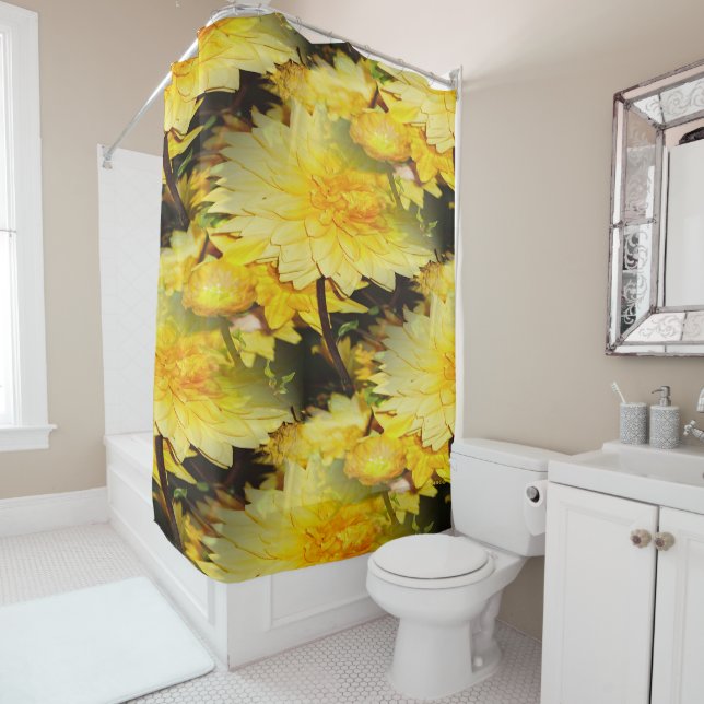 Sunny Dahlias.... Shower Curtain (In Situ)