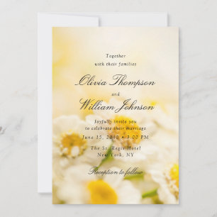 Sunny Daisy Floral Wedding Invitation Romantic