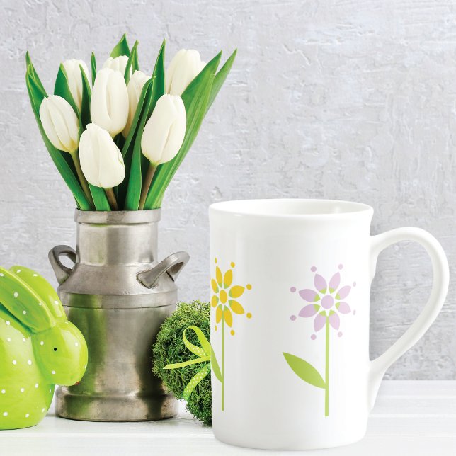 Sunny Daisy Garden Modern Bone China Mug (Creator Uploaded)