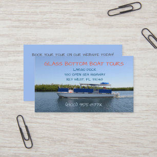 Sunny day ocean sea boat tour business card