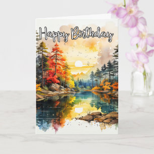 Sunny Day On the Pond Happy Birthday Card