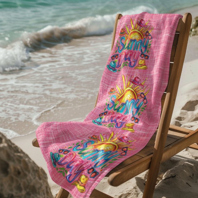 Sunny Day Pink Beach Towel (Creator Uploaded)