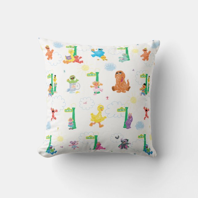 Sunny Day Sesame Street Pattern Cushion (Front)