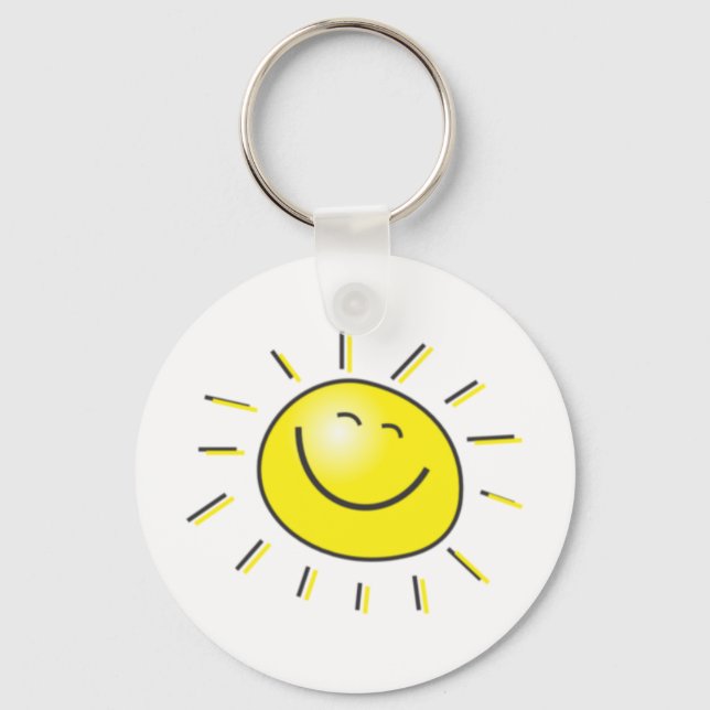 Sunny day, smiling sun, Day to smile! Key Ring (Front)