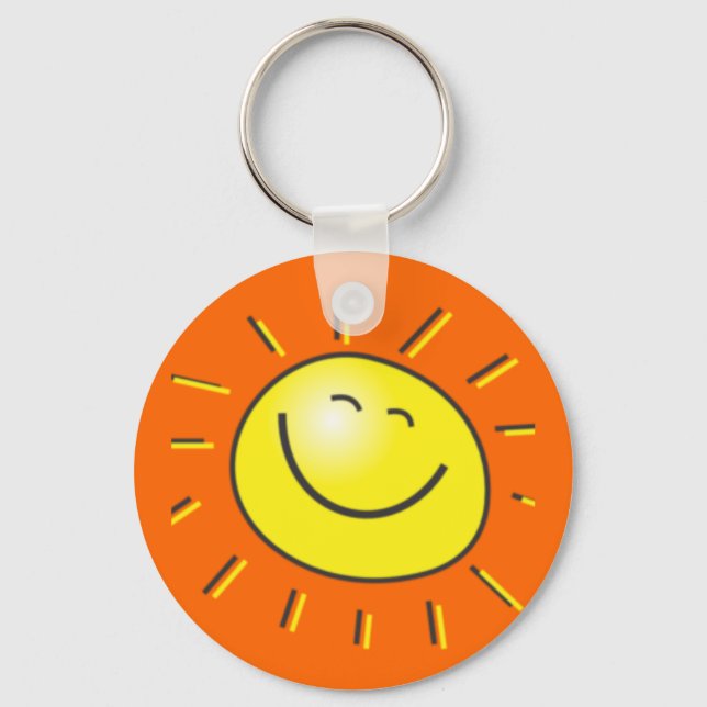 Sunny day, smiling sun, Day to smile! Key Ring (Front)