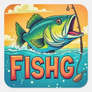 Sunny Days and Big Catches Square Sticker